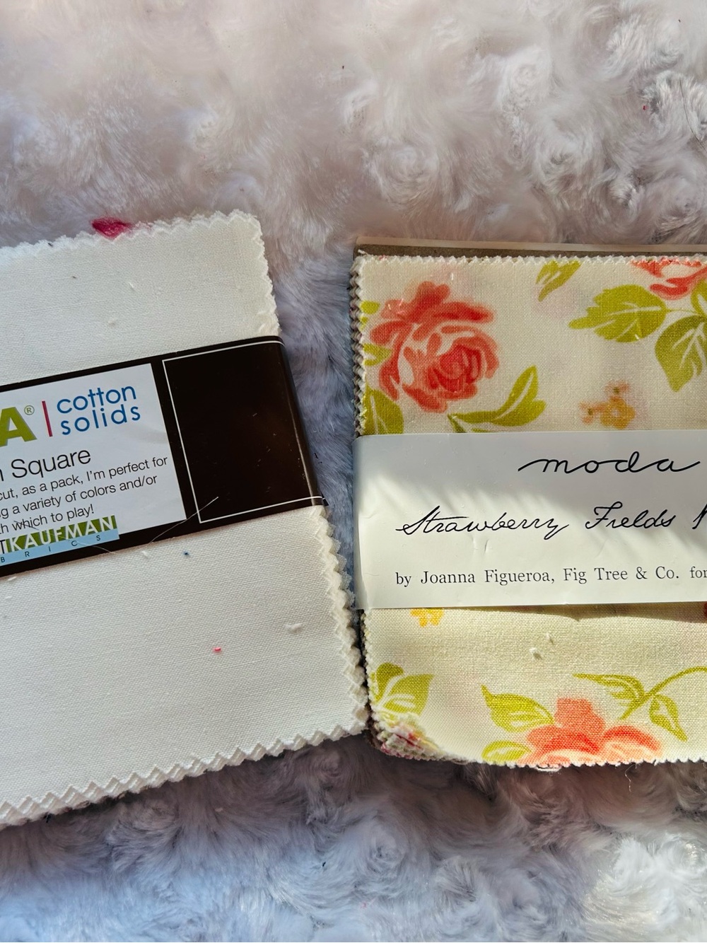 Moda Strawberry Fields Floral Charm Pack - Cream and Coral Accents